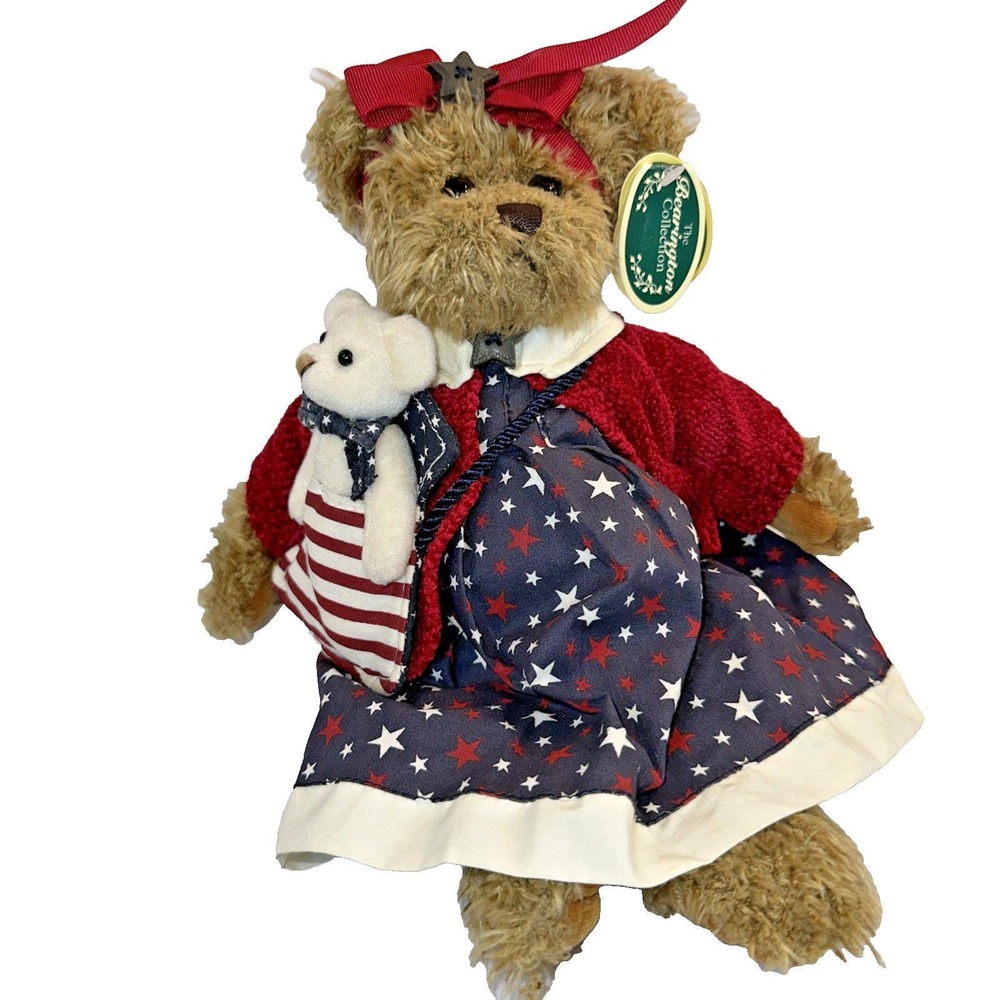 Bearington Collection Betsy & Ross Patriotic Plush Bear Duo #1078 NWT Retired